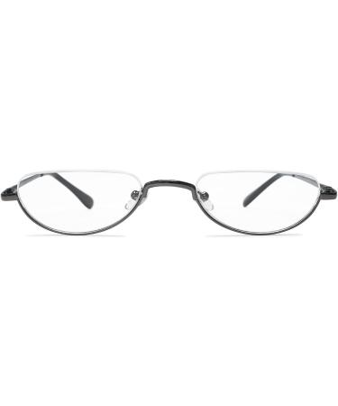 Koosufa Metal Halfbrille Reading Glasses for Men & Women - Feather Hinge Half-Round Frame - Strengths 1.0 to 4.0 - Stylish Visual Aid - Buy Online on GoSupps.com