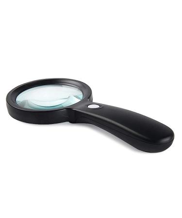 Magnifying Glass with Light 10X Magnification Lightweight Handheld Magnifying Glass for Reading Hobbies Magnifier/Black Comfortable Anniversary