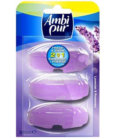 Ambi Pur 3 x 3 liquid toilet stones refill 3 x 55 ml - Lavender & Rosemary
