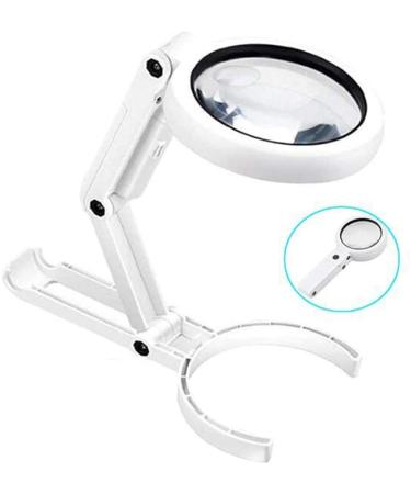 Desktop Magnifying Glass 5X 11x Handheld Magnifier Illuminated Desktop Magnifying Glasses with 8 Led Lights & Foldable Handle Reading Glass Loupe for Reading Repair Hobb Interesting Lofty Ambition