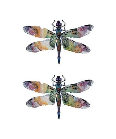 Dragonfly Temporary Tattoo Sticker Set - Watercolor Waterproof Body Art for Women, Girls, and Kids - Pack of 12 - Buy Online on GoSupps.com