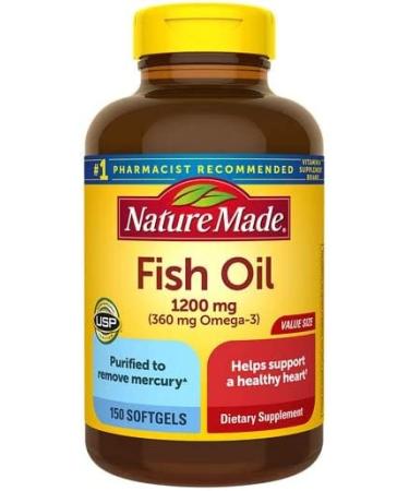 Nature Made Fish Oil 1200 mg - 100 Softgels | Heart Health & Omega-3 Support - Buy Online on GoSupps.com