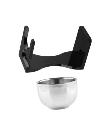 Minkissy 1 set of shaving set bowl with shaving cream gifts for the friend holder for shaving brush shaving razor shaving rack shaving stands and bowl shaving shell stainless steel beard men metal