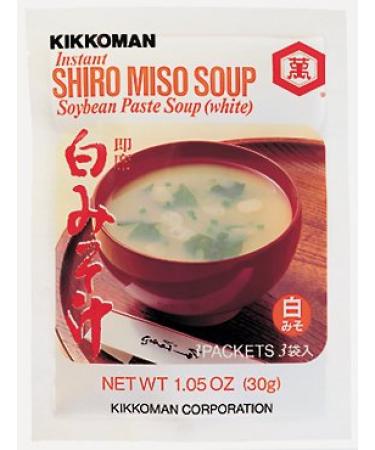 Kikkoman Instant Shiro Miso (White) Soup Value Pack (9 Pockets) - 3.15 Oz 1.05 Ounce (Pack of 9)