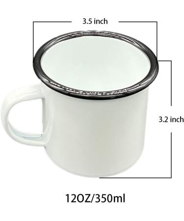 WKZXNIU Enamel Camping Coffee Mug 12oz - White | Small Tea Cup for Indoor/Outdoor Activities - Buy Online on GoSupps.com