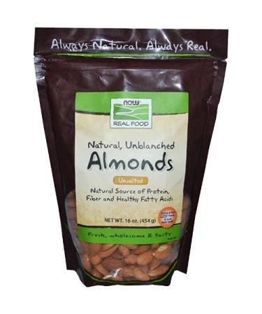 Now Foods Real Food Raw Almonds Unsalted 16 oz (454 g)