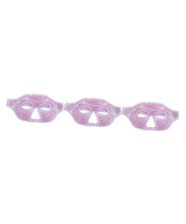 Fomiyes 3st half mask made of ice heat-ice-compress eye flap pearl reusable coolant cool warming eye eye flaps travel eye mask Violet double-sided pvc