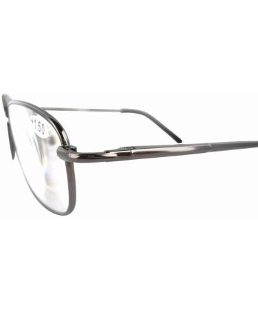 Shop Eyekepper Metal Frame Reading Glasses - 4 Pack Gunmetal +2.75 | Spring Hinge Design for Comfort - Buy Online on GoSupps.com