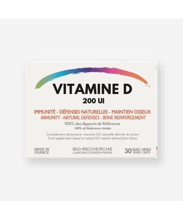 Vitamin D 200 IU Vitamin D supplement derived from Lichen Cure 1 month / 30 capsules (1/day) Made in France - Buy Online on GoSupps.com