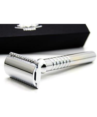 Double Edge Safety Razor with Leather Pouch - Premium Shaving Experience | International Shipping Available - Buy Online on GoSupps.com