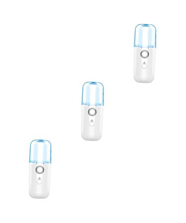 FOYTOKI 3pcs Nano Water Replenishing Instrument Facial Mister Cool Mist Handheld Steamer White Plastic