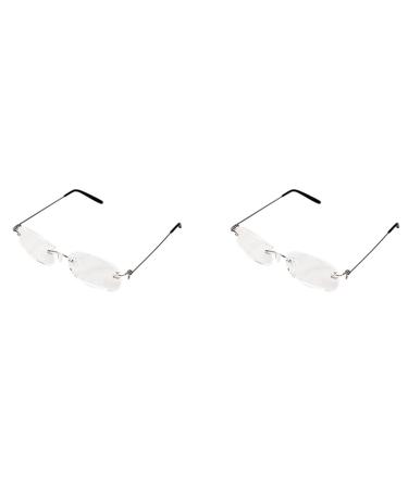 2X Unisex Flexible Frameless Reading Glasses Light Glasses 3.00 with Case