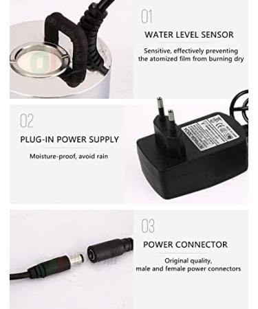 Okby Ultrasound Fogger - Efficient Water Well Pond Atomizer Humidifier with EU Adapter | Cold Fog & Negative Ions for Damp Air - Buy Online on GoSupps.com