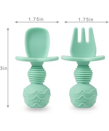 Pandaear Silicone Baby Learning Spoon Set - 4-Part Cutlery for Baby-Led Weaning | Safe & Soft Baby Cutlery for 3 Months+ | Best International Shipping - Buy Online on GoSupps.com