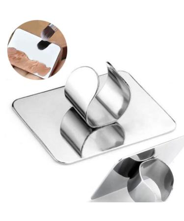HLLMX Stainless Steel Nail Art Palette - DIY Cosmetic Makeup Ring Palette for Nail Design and Color Mixing - Buy Online on GoSupps.com