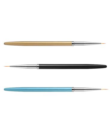 Minkissy 3st nail art pen nail art drawing pencil manicure diy brush nail polish nail design brush lines manicure pen nail polish set nail drill nylon wool writing brushes