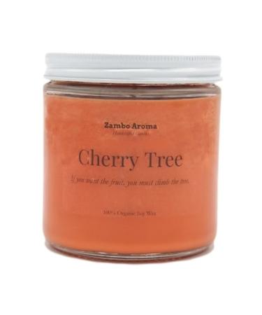 Cherry Tree Candle | Natural Soy Wax Candle | Handmade by Zambo Aroma | Cherry Almond and Oak Scented Candle