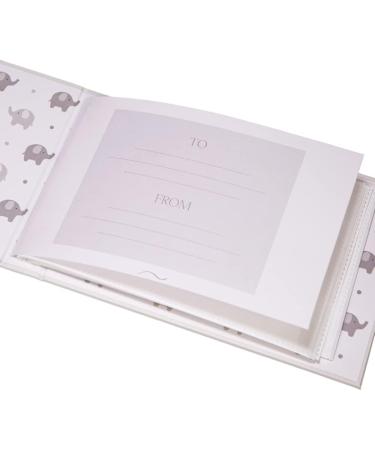 Cute Baby Elephant Grey Photo Album | Silver Stars & Palm Leaves | New Born/Baby Shower | 24 Spaces 4x6 by Happy Homewares - Buy Online on GoSupps.com
