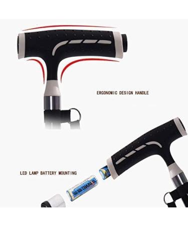 Aluminum Alloy Old Man Crutches LED Lamp Four Feet Multi-Purpose Ergonomic Cane Non-Slip Forearm Crutches Metal Cane Adjustable Walker Interesting Safehappy - Buy Online on GoSupps.com