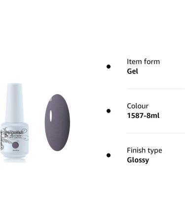 Vishine 8ml Gelpolish Long-lasting Gel Nail Polish Soak Off UV LED Manicure Nail Art Color Light Grey #1587 1587-8ml - Buy Online on GoSupps.com
