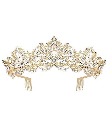 Wedding Tiaras for Women  Didder Crystal Tiara Princess Crown for Women Gold