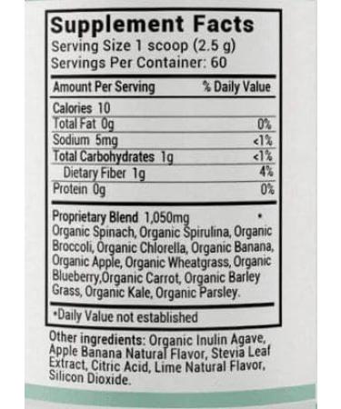 Apple Banana Greens Powder Superfood 5.29oz - Keto Friendly, Vegan, Sugar Free - Natural Energy & Gut Health Boost - Low Carb Superfood Supplement - Buy Online on GoSupps.com