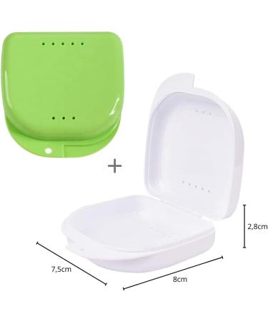 Zanspangenbox Set: 5 Press Brushes & Braces with Cord Band | Carabiner for Kids | Portable Denture Brush & Container (Green & White) - Ideal for On-the-Go Dental Care - Buy Online on GoSupps.com