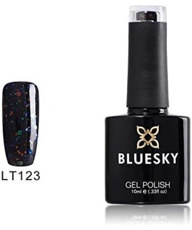 Bluesky Black with Holographic Multi Glitter LT123 Nail Gel Polish UV LED Soak Off 10ml - Buy Online on GoSupps.com