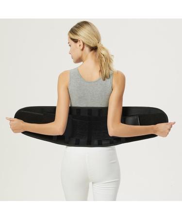 Wgust compression back bandage for lumbar spine waist and hip sciatic nerve support belt relief of pain in the lower back men and women functional (color: black size: 120x180cm black