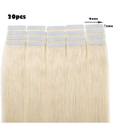 Luxurious Silk-Co Tape Extensions - 55cm Remy Real Hair #60 Platinum Blonde - 20 Tresses (4cm Wide 2.5g) - Premium Quality Hair Extensions for Effortless Style - Buy Online on GoSupps.com