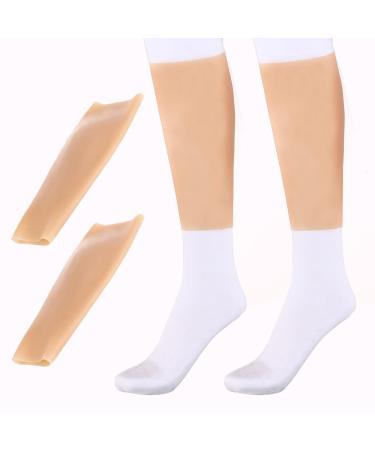 1 Pair Realistic Silicone Leg Enhancement Calf Pads Arms Sleeve Sets for O-Shaped Leg Pad 0.39in Thickness False Foot Cover for Crooked or Thin Legs Covering Scars a pair 0.39in/1cm thickness