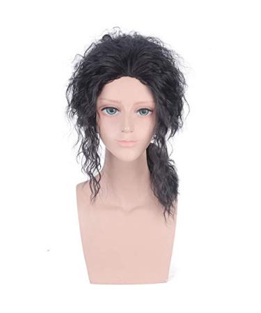 Stylish Long Curly Black Wig for Weddings Runway Interviews & Cosplay - Men's Fashion Hairpiece - Buy Online on GoSupps.com