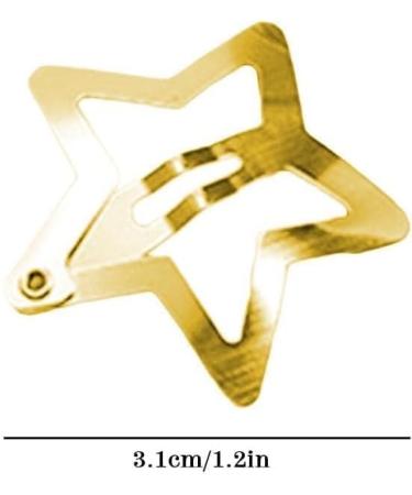 10 Pcs Gold Star Hair Clips Metal Snap Hair Clips Hair Barrettes Hair Side Clamps Headdress Cute Hair Accessories for Women Girls Beauty Clips and Barrettes - Buy Online on GoSupps.com