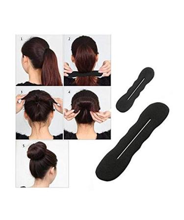 4-Piece Magical Hair Knot Aid Set - Black Foam Sponge Duttband Styling Tools for Women & Girls - DIY Hair Accessories - Buy Online on GoSupps.com