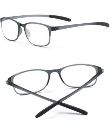 Buy Blue Light Blocking Reading Glasses - Radiation-Safe Gray Rectangular Glasses for Men & Women (1.0 Size) - Buy Online on GoSupps.com