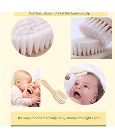 Natural Wooden Handle Soft Press Baby Hairbrush and Super Soft Hair Suitable for Newborns and Children's Natural Wooden Handles Soft Press - Buy Online on GoSupps.com