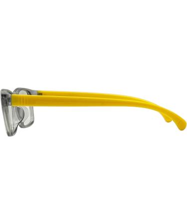 Shop LHSDMOAT Children's Blue Light Filter Glasses - Rectangular Frame Gray/Yellow - Protect Eyes from Computer & Gaming Strain - Buy Online on GoSupps.com