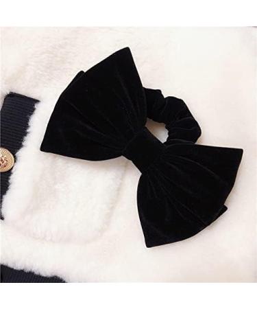 Black Velvet Hair Scrunchies for Women and Girls - Hair Elastic Bow Ties - Buy Online on GoSupps.com