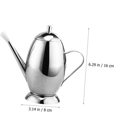 Zerodeko Simple Syrup Bottles 2pcs Stainless Steel Leakproof Seasoning Pot Convenient Oil Dispenser 16X8CMx2pcs Silverx2pcs - Buy Online on GoSupps.com