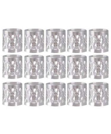 WOIWO 100PCS Aluminum Dreadlocks Beads - Adjustable Metal Cuffs for Hair Decoration and Braiding - Silver Finish - Buy Online on GoSupps.com