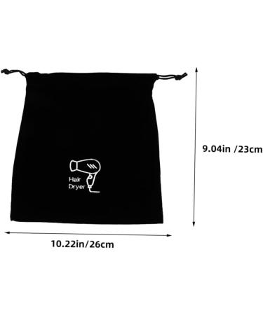 FRCOLOR Flannel Hair Dryer Bag - Travel Organizer for Hair Dryer & Accessories Drawstring Storage - 26x23 cm - Black - Buy Online on GoSupps.com