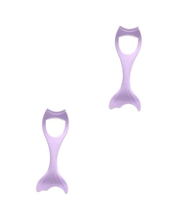 Housoutil Makeup Applicator 2pcs Mascara Brush Eyelash Makeup Tool Reusable Eye Stencils Eyeliner Stencils Eyes Template 15X5.7CMx2pcs Violetx2pcs