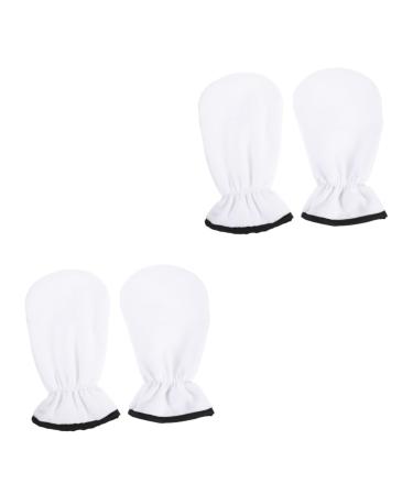 FOMIYES 2 Pairs Maintenance Essential Oil Gloves Hot Wax Mitts Hand Wax Gloves Paraffin Wax for Feet Warmer Hand Care Mittens Hand Mitts Paraffin Hand Mittens Flannel Cosmetic Spa White