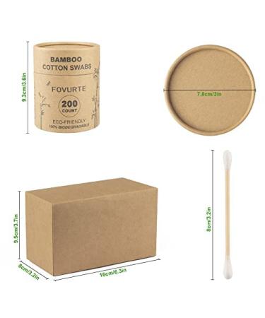 FOVURTE Bamboo Cotton Swabs 400 Count - Organic Natural Wooden Ear Buds - Eco-Friendly Cotton Swabs - Buy Online on GoSupps.com