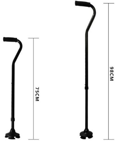 Crutches Multifunctional Crutch Four Leg Trekking Stick Bent Handle Seven Character Aluminum Crutches 5 Gear Adjustable Retractable Outdoor - Buy Online on GoSupps.com