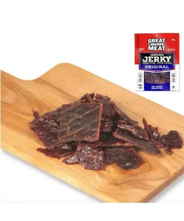 Box of Original Beef Jerky 10 Bags x 68 Grams Each Bundle by Great Canadian Meat for Carnivores. Perfect for Snacking Gluten Free High in Protein Low in Fat Soy Free Paleo