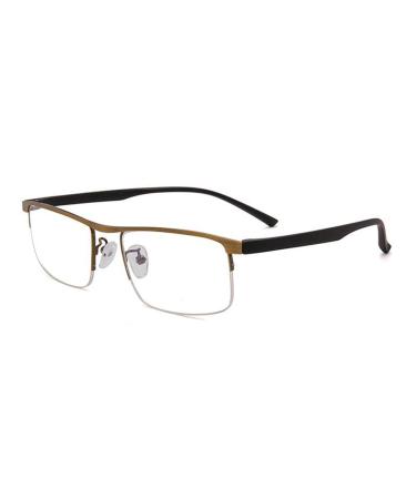 Edgun glasses progressive multifocal reading glasses Blow light-blocking spring hinge computer reader for women-men glasses (color: gold size: +2.0) +2.0 gold