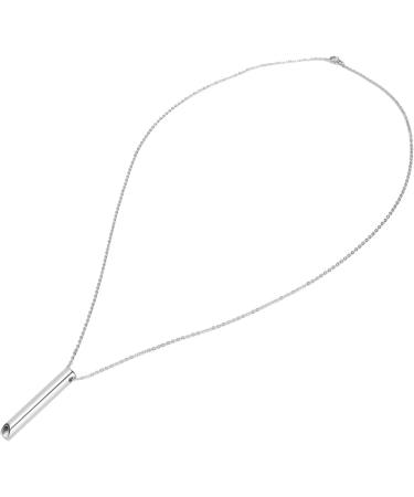 DAUZ Mindful Breathing Necklace - Stress Reduction & Anxiety Relief | Wearable Stainless Steel Jewelry for Women - Silver - Buy Online on GoSupps.com