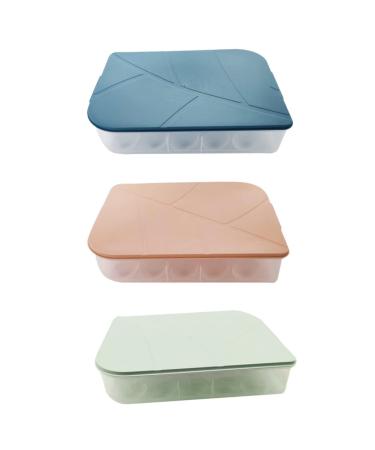 Healeved 3pcs Refrigerator Fridge Home Food Crisper Storage Trays Green Egg Blue Pink Stackable re-usable Assorted Color 30x21.3x6cm