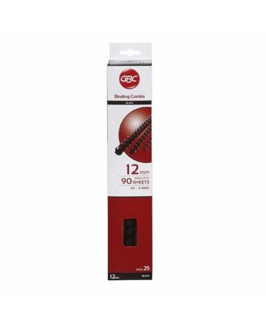 GBC BEP12BK25 Binding Comb 21 Loop 12MM Black PK25